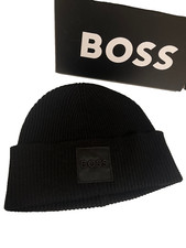 Hugo Boss Geschenkset Metaverse Set Unisex Mütze Schal schwarz