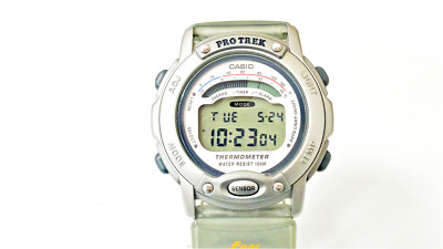 Vintage Watch Casio PRL-10 Pro Trek Ley Modulo 1645 Japan Thermometer WR.100