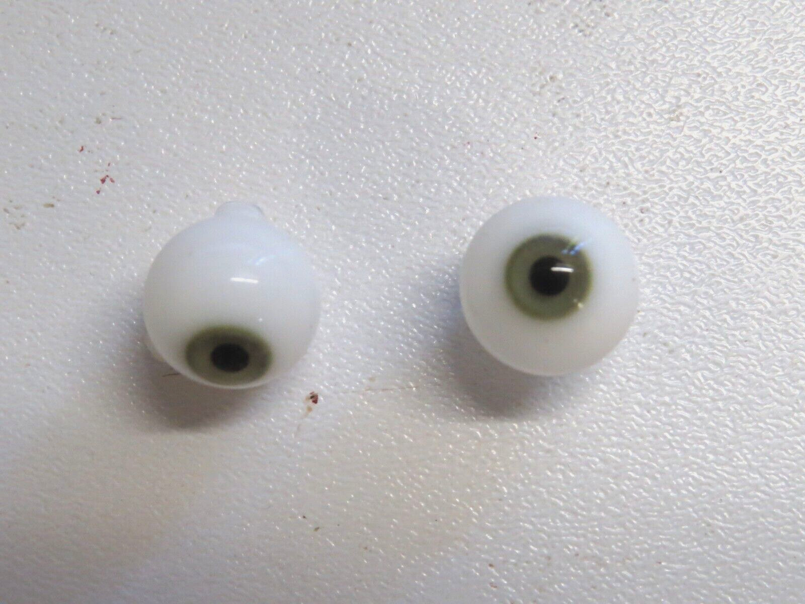 Yeux poupée ancienne vert 12mm iris 7mm pour remplacement œil verre soufflé antiquités