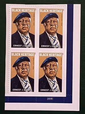 U.S.A. Ernest J. Gaines. Block of 4v, Forever stamps 2023