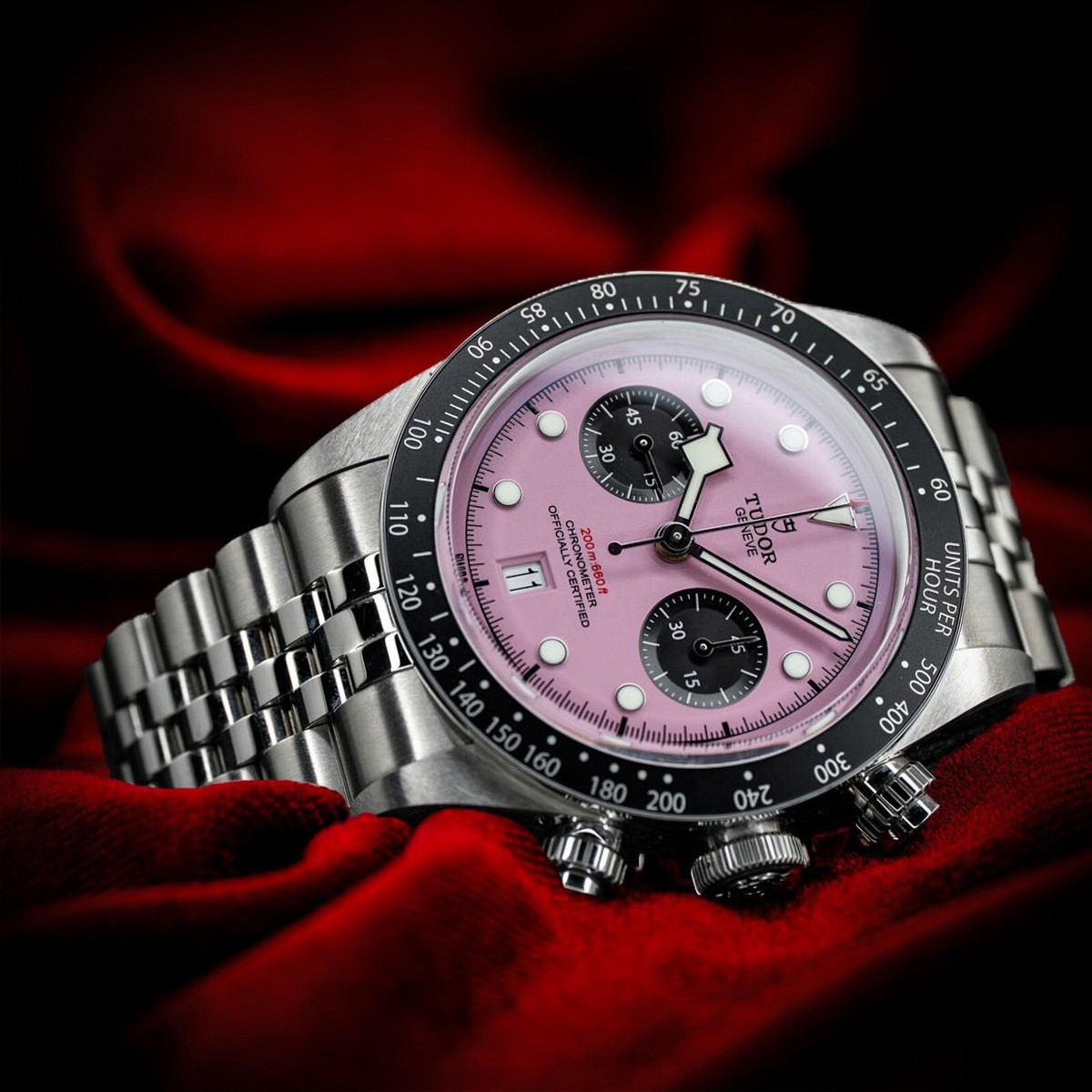 Tudor Black Bay Pink Dial Chronograph Stainless Steel 79360N  display picture 1