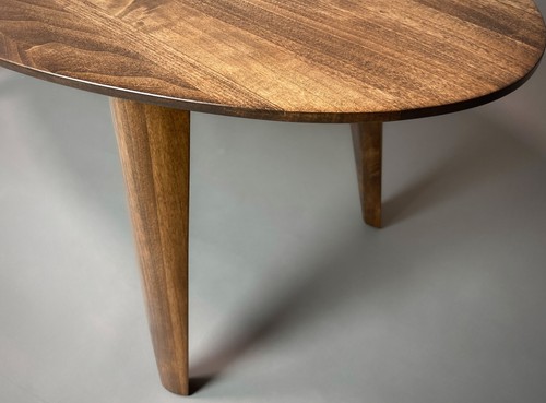 Oval Wooden Coffe Table "Kelvin", Expertly Handcrafted Mid Century Coffee Table - Picture 9 of 10