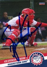 2014 Hagerstown Suns SPENCER KIEBOOM Signed Card autograph AUTO NATIONALS