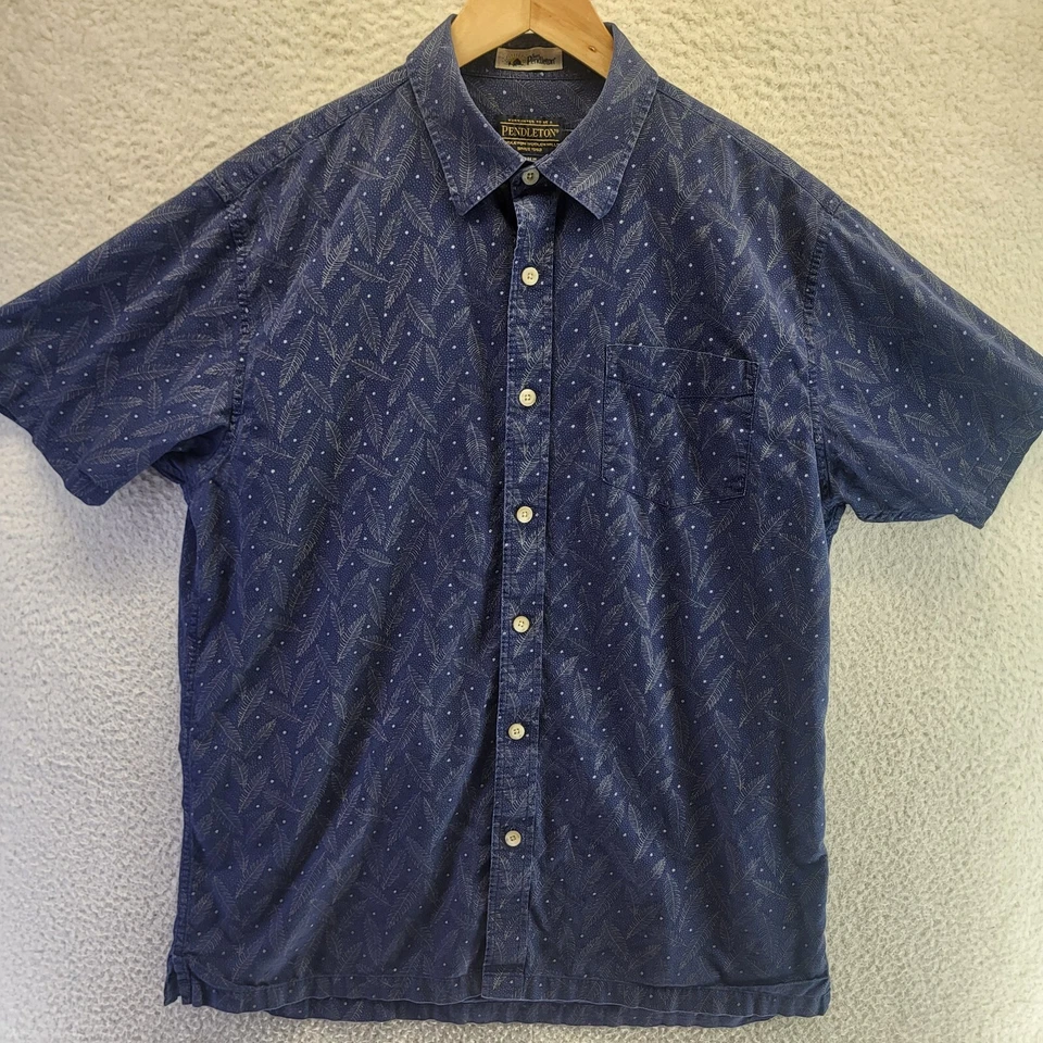 Original Pendleton Board Shirt Mens Medium Blue Fern Button Surf Pendy - Image 3 of 4