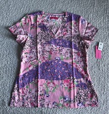 Koi Betsey Johnson Scrub Top Women  s Sz Medium Floral Harmony Nursing Medical