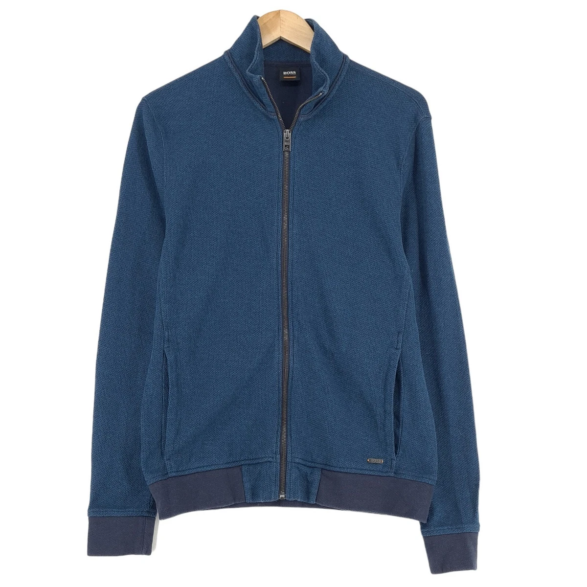 Hugo Boss Full Zip Blue Jumper Sweater Mens Size S Small