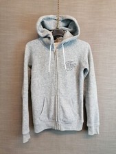 Jack Wills Full Zip Hoodie Jacket Size 6 Grey Cotton Blend Stretch Jersey