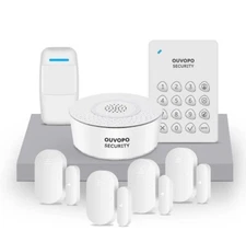 OUVOPO 7 Piece Alarm Kit Homebase Keypad Sensors - NEW SEALED IN BOX