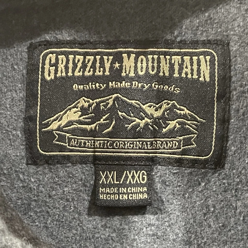 Camisa Grizzly Mountain Para Hombre 2XL Gris Con Botones Manga Larga Bolsillos Cuello Foto 2 de 4