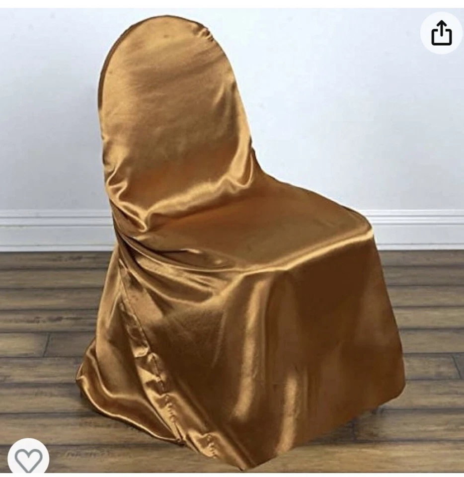 Fundas para sillas universales doradas satinadas usadas Foto 2 de 4