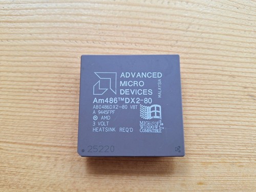 CPU AMD Am486 DX2-80 V8T A80486DX2-80 V8T 3V Vintage DORADA - Imagen 10 de 21