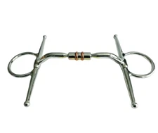 Full Cheek Horse Bit Barrel Copper Roller Mouth Stainless Steel Snaffle Bit 5''