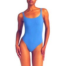 SKIMS Fits Everybody Square Neck Bodysuit Small Electric Blue