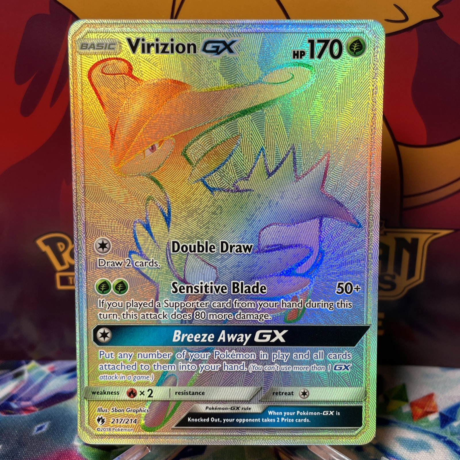 Virizion GX (Secret) 217/214 Sm-Lost Thunder Holo - NM