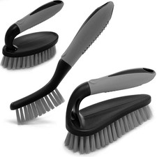 Scrub Brush Set of 3pcs - Cleaning Shower Scrubber with Ergonomic Handle and ...