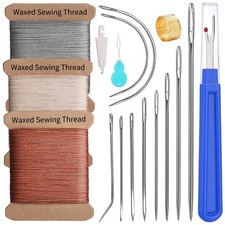 Professional Upholstery Repair Kit with Waxed Thread and Heavy-Duty Needles