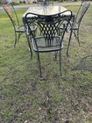 Woodard Wrought Iron Furniture full set. Blue cushions included for all in set. — photo 10