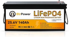24V 140Ah LiFePO4 Lithium Battery Pack for RV Marine Solar System with 100A BMS