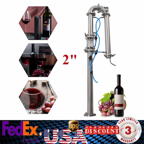 2in Stainless Steel Moonshine Reflux Distilling Column with Sight Glass