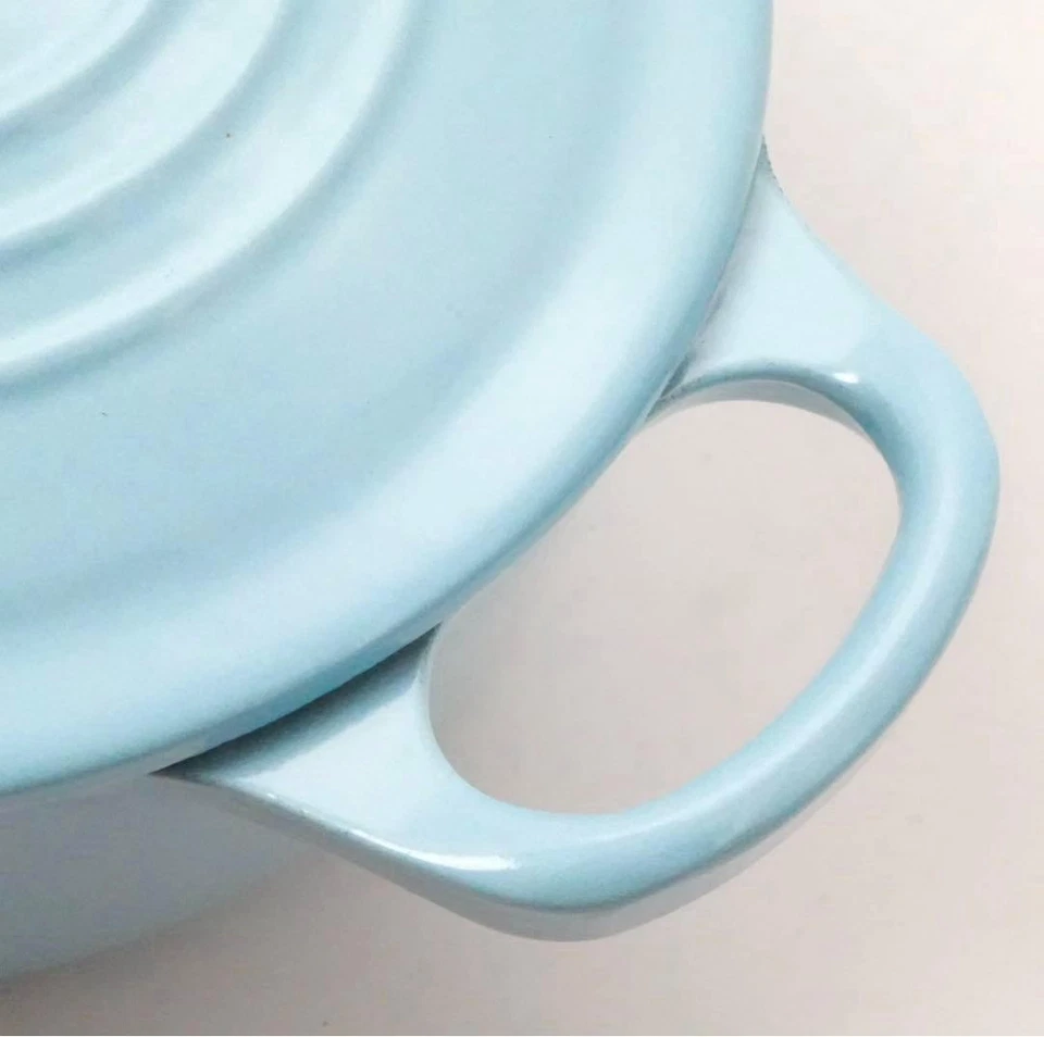 Le Creuset Oval Cocotte 25cm 3.5qt Satin Blue Casserole Enamel Cast Iron - Image 4 of 4