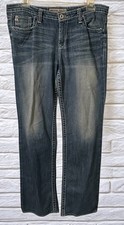 Big Star Jeans Womens 33L Long Blue Maddie Boot Mid Rise Thick Stitching Western