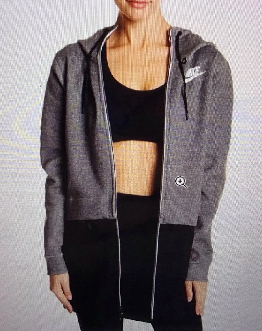 SACAI X NIKE Nike Parka Giacca Grigio Nero Felpa con Cappuccio Zip Donna Tg Med Abbigliamento Sportivo Advance 15 AV15