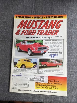 Mustang & Ford Trader Magazine August 1998 Restoration Muscle Performance