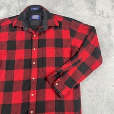 Pendleton Shirt Mens Small Red Black Buffalo Check Plaid 100 Virgin Wool Lodge