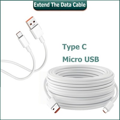 USB A to Type C / Micro Fast Charging Data Sync Lead Cable For Phone 1m to 14m