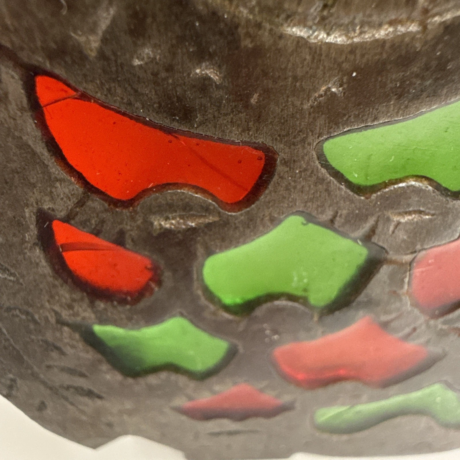 VTG MCM Cast Iron & Stain Glass Owl Trivet 60-70s Kitschy Decor - product detail image 7