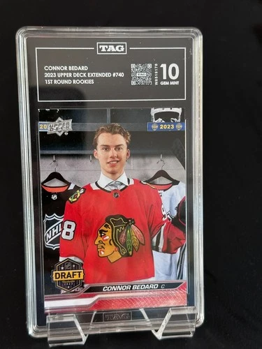 2023-24 Upper Deck - 1st Round Rookies Connor Bedard #740 (RC) TAG 10 GEM MT