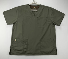 Carhartt C15208 Ripstop Utility Scrub Top L Men's Olive Green Multi-Pocket