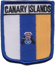 Spain Canary Islands Flag Shield Embroidered Patch Badge