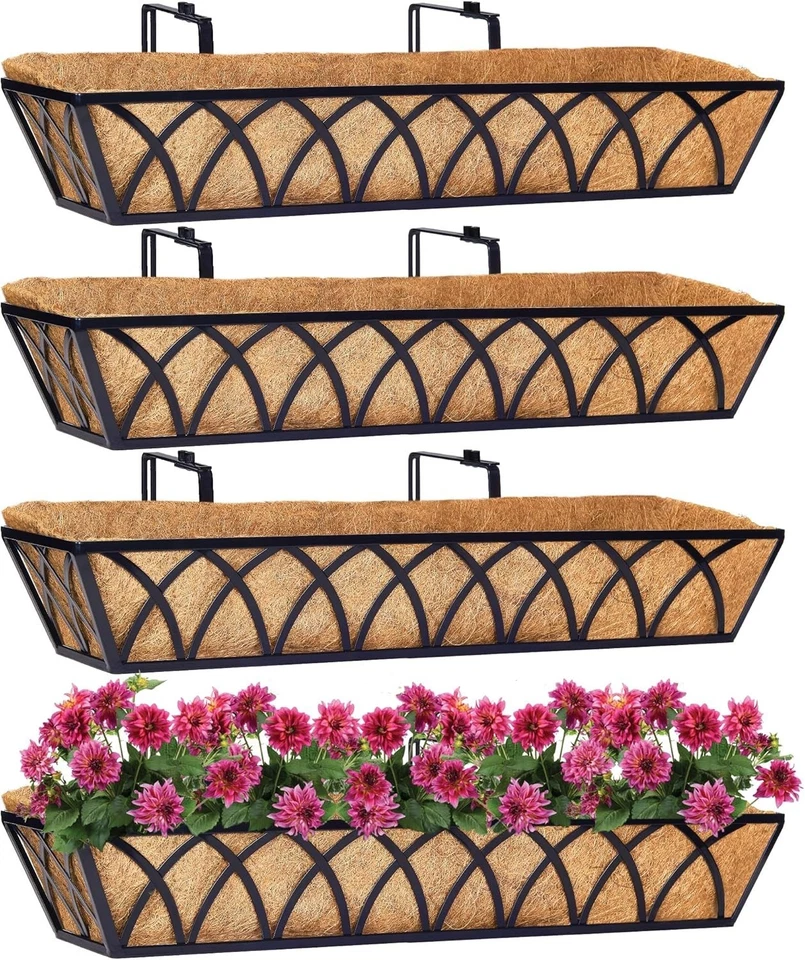 Versatile 30-Inch Hanging Planter Baskets with 100% Coconut Liners - 4 Pack - Image 3 of 4