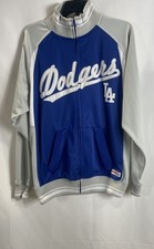 Stitches LA Dodgers MLB Men's Full Zip Varsity Track Jacket Blue Gray Sz M