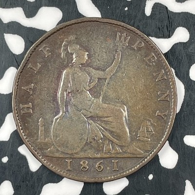1861 Great Britain 1/2 Penny Half Penny Lot#F5743