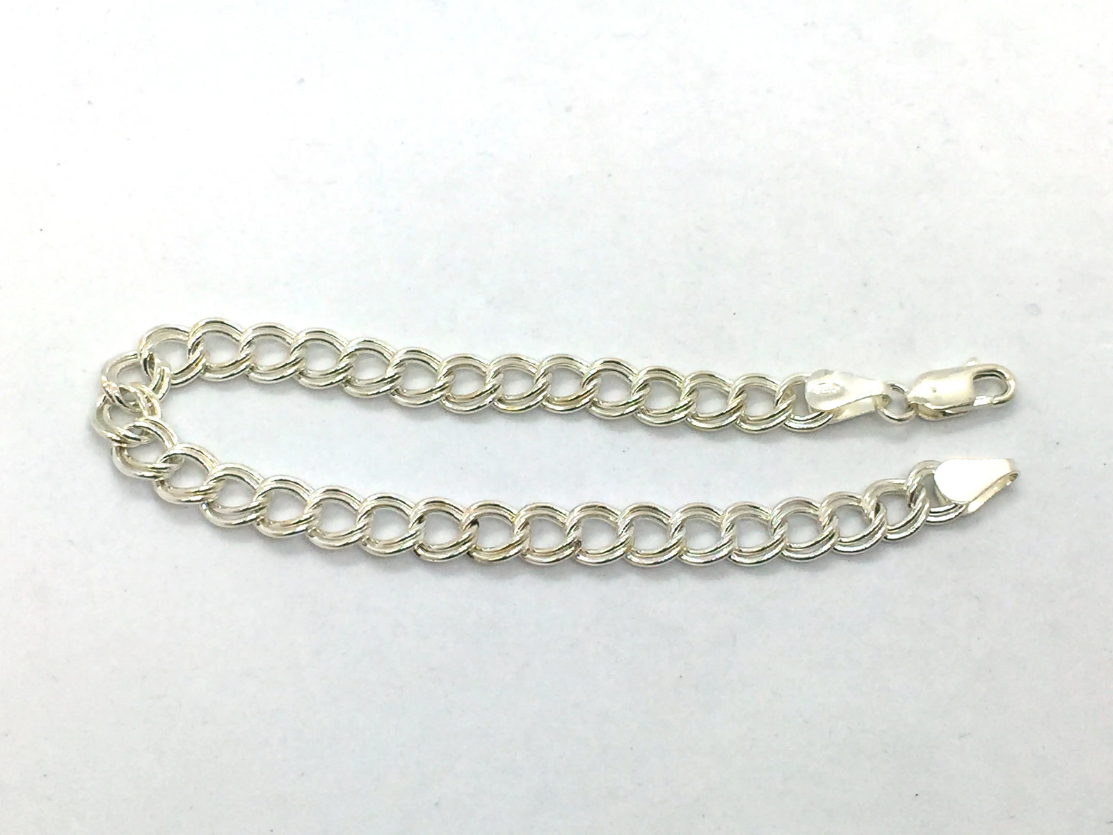 Solid 925 Sterling Silver Charm Link Curb Bracele… - image 5