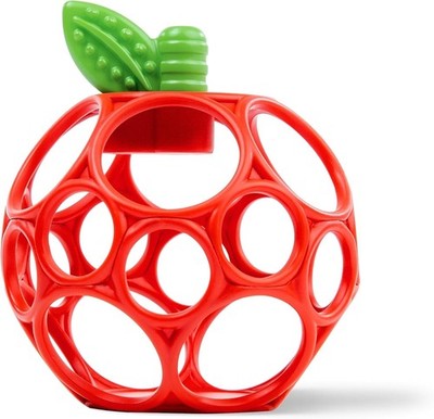 Bright Starts Oball Red Apple Teether Toy, Unisex, BPA Free, Newborn+