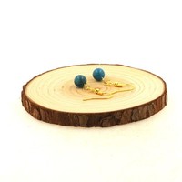 Edelsteine Und Mineralien. Ohrringe 1 Perle Apatit 8 Mm Aus Edelstahl