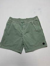 RVCA Shorts Mens Large Green Corduroy Chino Casual Elastic Waist Pull On