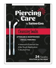 Tattoo Goo Piercing Care Cleansing Swabs, 24 Count, Medicated Cotton Swabs...