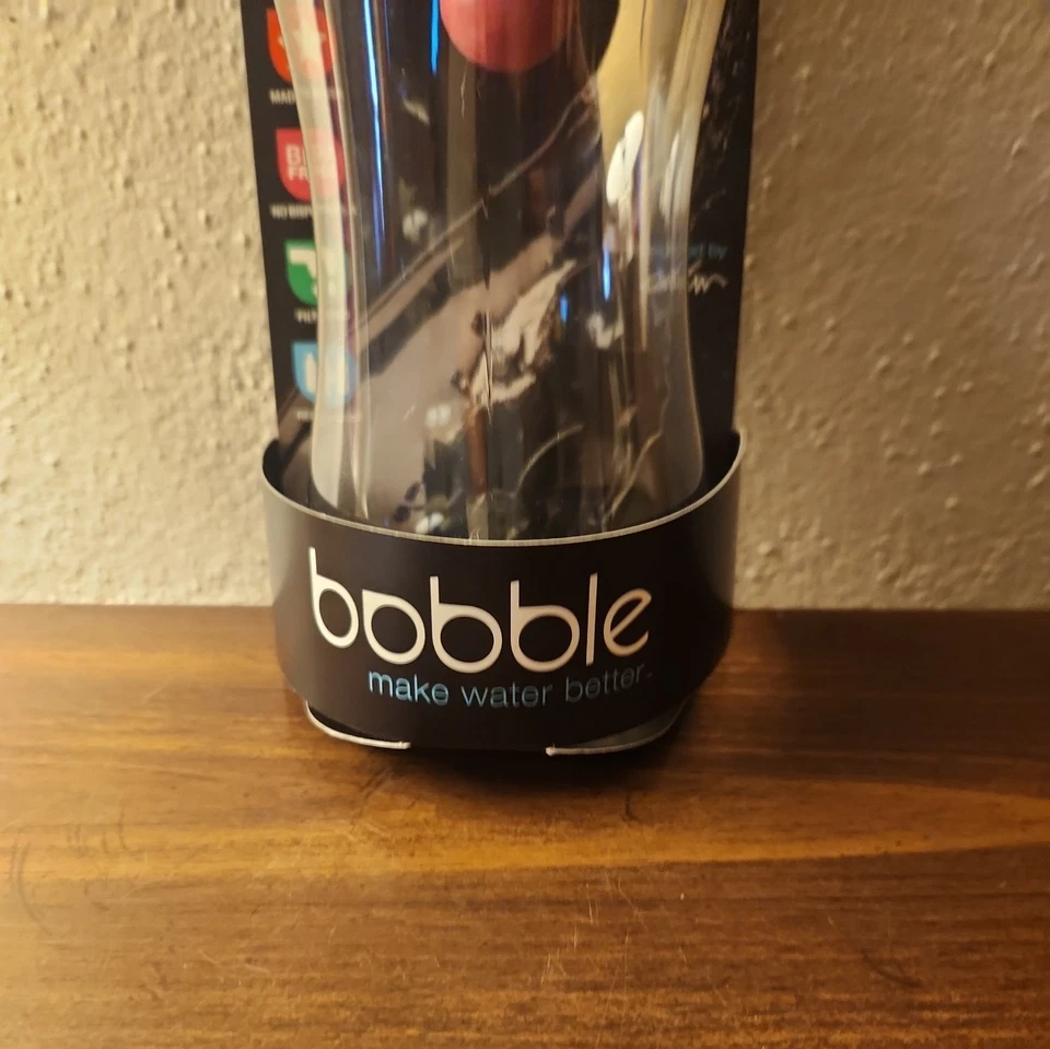 Botella de agua Bobble, filtro con tapa rosa oscuro suave al tacto, nueva 18,5 OZ Foto 3 de 4