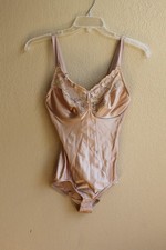Vintage Wacoal Nude Lace and Satin Underwire Shaper Bodysuit 34D