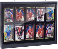 Trading Card Display Case 10 LED Light Sport TCG Baseball Wood Frame + 10 Cases