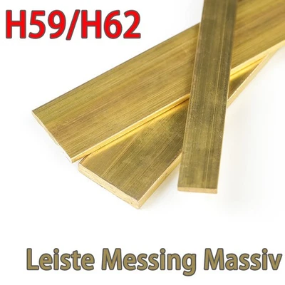 Messing Flachleiste Leiste Messing Massiv L 200/500mm Dicke 2mm-9mm Width 8-60mm - Bild 1 von 4