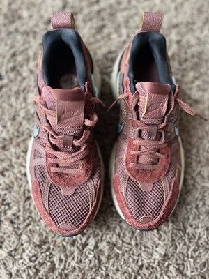 Nike V2K Run Red Black White Mesh Suede Men's Lace Up Running Sneakers