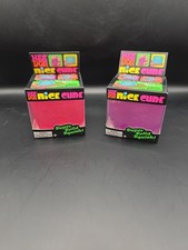 NeeDoh Nice Cube Super Solid Squish Lot of 2 Pink  Purple Nee Doh
