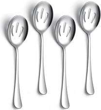 Serving Spoons 4 Pieces, Slotted Serving Spoon Large Cutlery for Catering Buffet