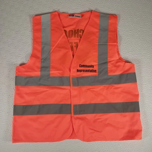 Orange Safety Vest w/ Reflective Strips XL Safety Gear High Visibility Costume image 14