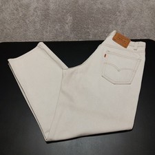 Vtg Levis 550 Jeans Men's 30x28 Orange Tab White Denim Made In USA Relaxed Taper